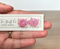 Image 3 of Pig Stud Earring, Glittered