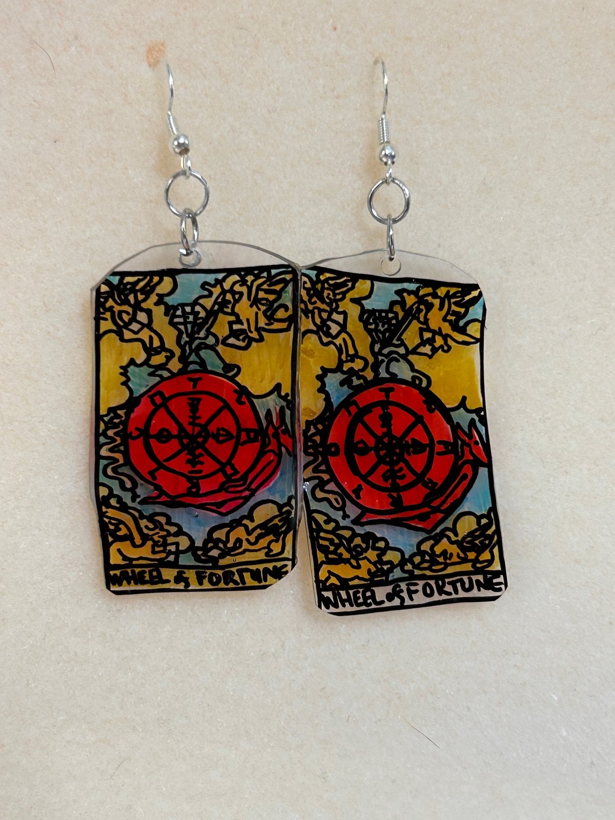 Image of The Wheel of Fortune Tarot Earrings 