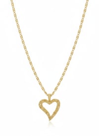 Image 1 of 18” Heart Nugget Necklace – 14k Gold Plated, Necklace for Women