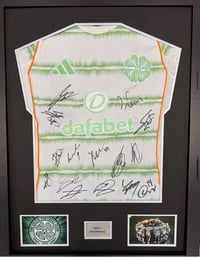 Signed Framed Celtic Squad 2025/26 Shirt .