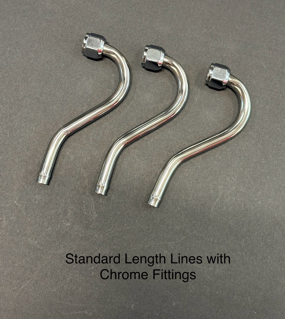 Low Profile Oil Lines Chrome Fittings - Standard Length