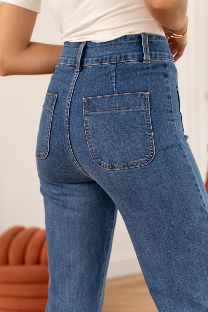 Image of Jeans ELENA Bleu stone ou ELENETTE Bleu stone 