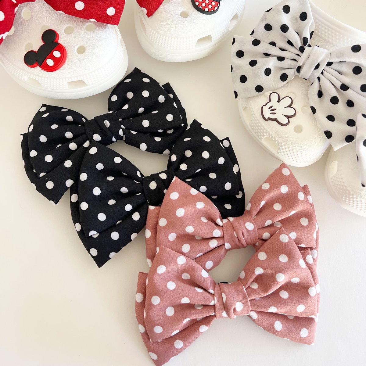 the daydream republic — Minnie Mouse Croc Bows (Large)