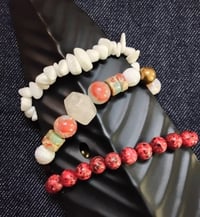 Image 1 of Stretch bracelet trio (a variety of stones)