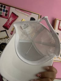 Image 2 of White hat with black 3D logo