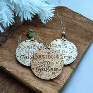 Image of Rotating Christmas Countdown, Personalized Wooden Family Gift Tree Ornament