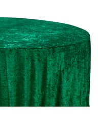 Image 4 of Velvet 120" Round Tablecloth - Forest Green