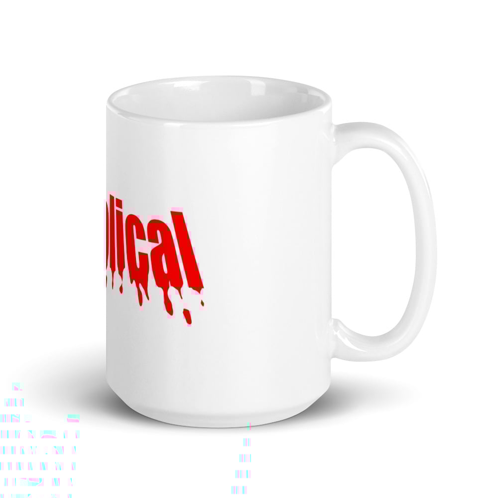 Diabolical drip text logo mug 