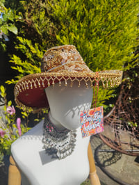 Image 6 of Dolly cowboy hat - recycled sari fabric Brown