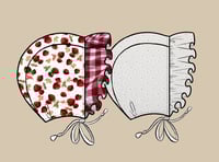 Strawberry picking ruffle reversible bonnet 