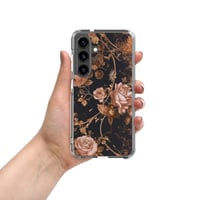 Image 1 of Dark Rose Gold Butterfly Design Goth Inspired Clear Case for Samsung®