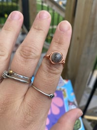 Image 1 of Labradorite wire wrapped ring