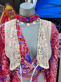 Image 1 of Lace Woodstock waistcoat with shells CREAM