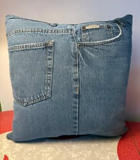 Image 5 of Upcycled “MOTHMAN” tour van t-shirt pillows