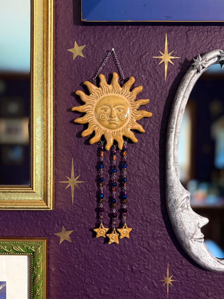 Image of Beaded Sun Wall Hanging #3