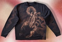 Image 1 of “SCORPION STING” CUSTOM BLEACH PAINTED PULLOVER SWEATSHIRT XL