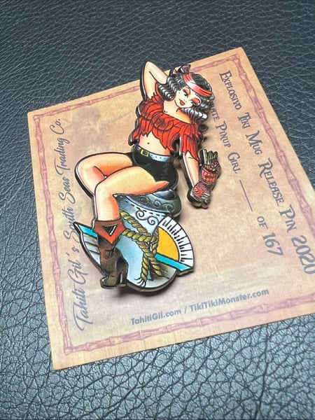 Image of 3” “Explosivo” pinup girl tiki mug Enamel Pin