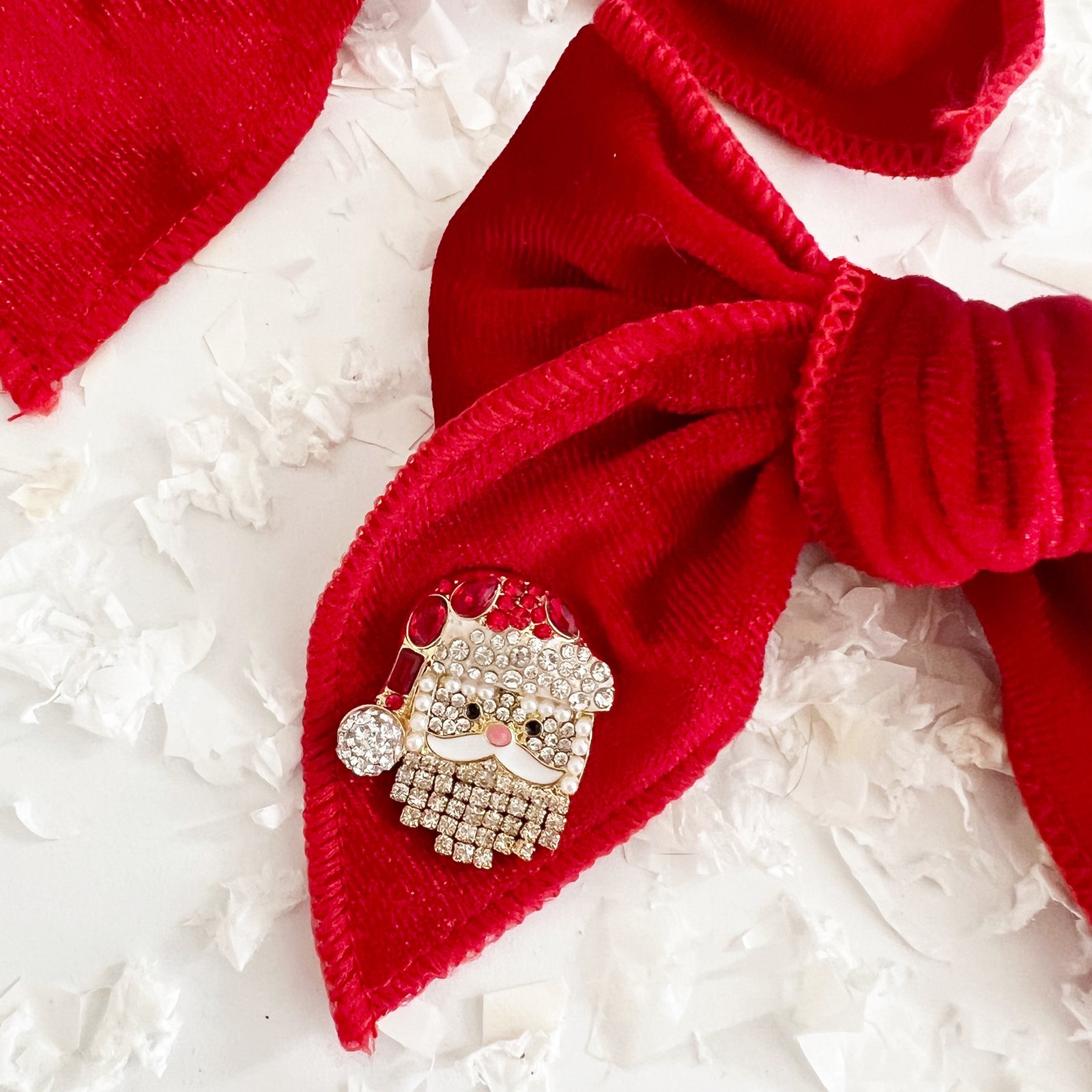 the daydream republic — Red Velvet Bejeweled Santa Bow the daydream republic — Red Velvet Bejeweled Santa Bow