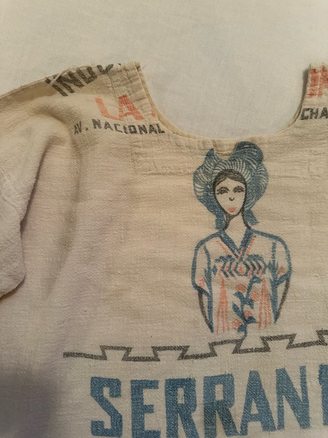 antique Oaxacan flour sack shirt 