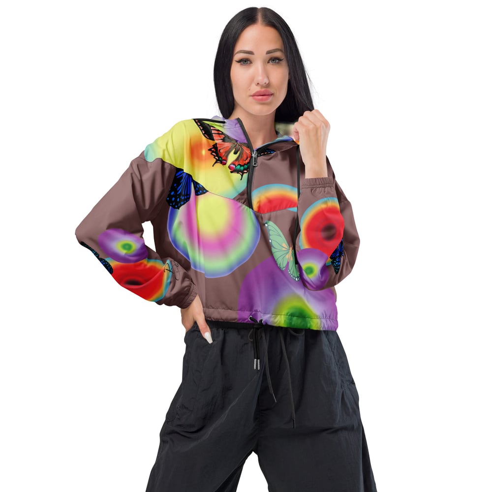 Image of Butterfly Orbs cropped windbreaker
