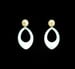 Image of White & Gold Barely Marbled Pierced Earrings 