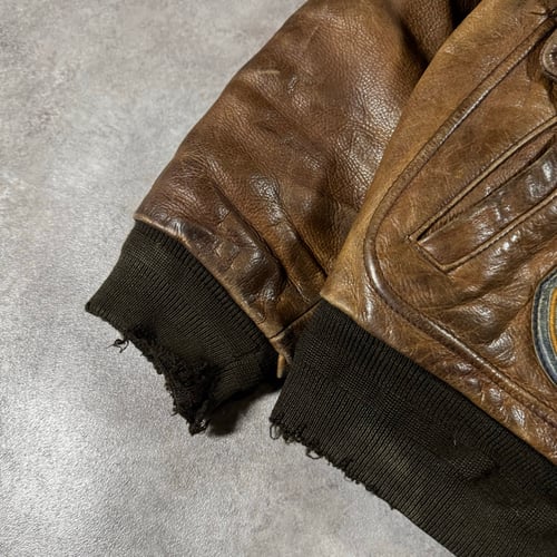 Image of 1980s Heavyweight Leather Flying Jacket, Size Medium