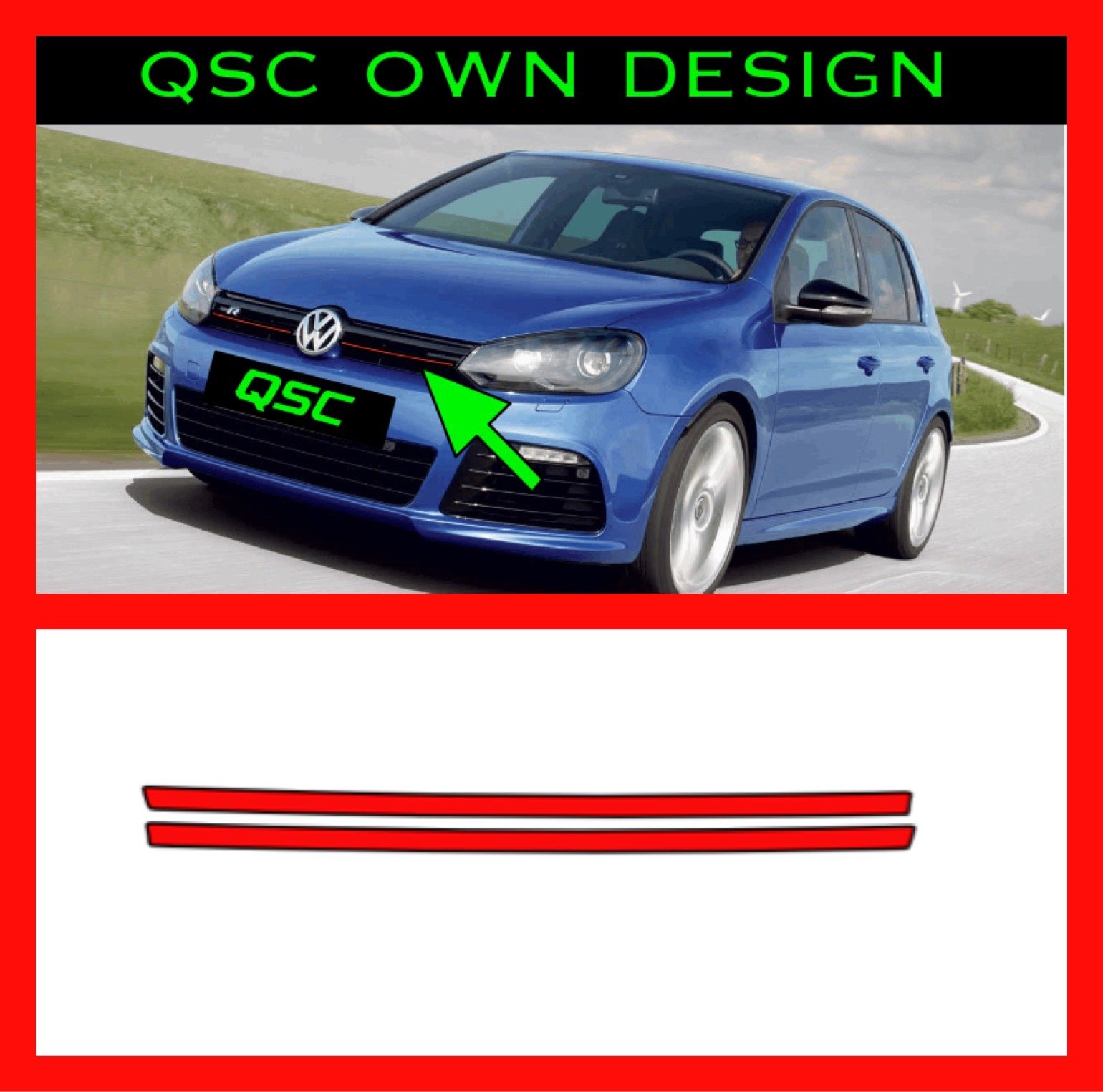 X2 Vw Golf Mk6 Front Grill Slat Overlay Stickers | QsCustom