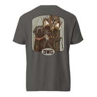 Image 3 of OWG - Black Lab Timber Mallards Left Sleeve Brand Unisex garment-dyed heavyweight t-shirt