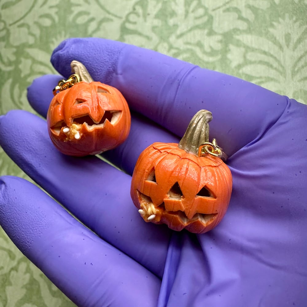 Image of Barfing Jack-O-Lantern Earrings