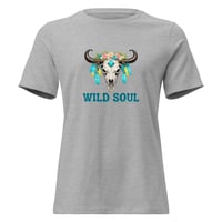 Image 7 of Women's Relaxed T-Shirt, Wild Soul Longhorn Skull tee