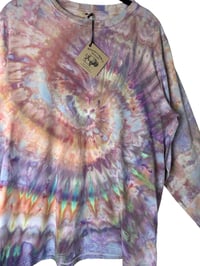 Image 2 of S Unisex Adult Soft Long Sleeve Tee in Ammonite Spiral Ice Dye