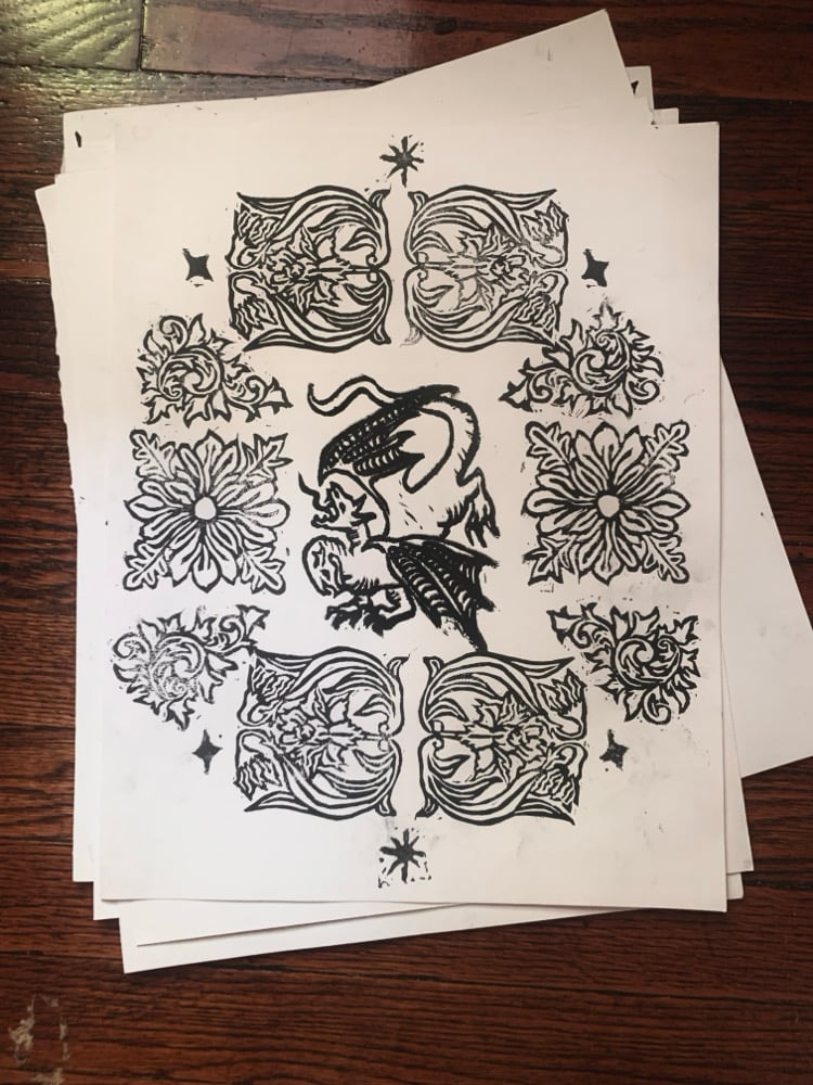 Image of Flower Dragon Print