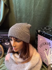 Image 2 of "Effortlessly Cool" Hand-Knit Slouchy Gray Beanie 