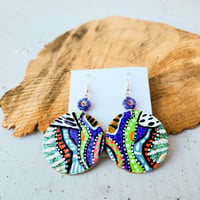 Image 1 of Small Afrocentric Multicolored Earrings 