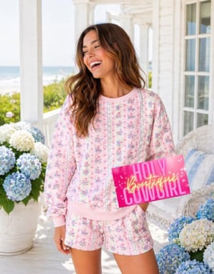 Image of Pink Floral Quilted Set 