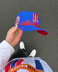 Image 1 of  RED BRIM MINNESOTA TWINS CUSTOM FITTED CAP