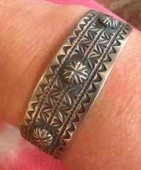 Image 4 of Nice gauge stamped signed stacker cuff 