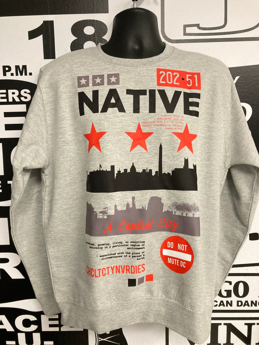 Image of Gray NATIVE CHCLTCITYNVRDIES Crewneck Sweatshirt