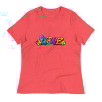 Image 8 of Women's Relaxed T-Shirt, Love, Peace and Flowers Hippie Flower Power Tee