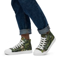 Image 5 of Men’s Flora and Fauna Goblincore Grunge Snails and Moss High Top Canvas Shoes