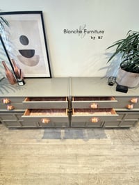 Image 8 of Mid Century Luxury Sideboard Nathan | Curved Teak Sideboard Railings Grey