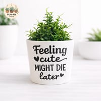 Feeling Cute, Might Die Later Pot - White 14cm