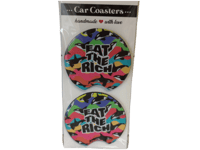 "Eat The Rich" Orca Car Coasters