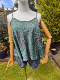 Image 9 of Kimono and cami top Set-dark green and black grey