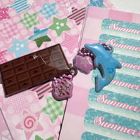 Image 2 of Summer Love Dolphin Puffy Keychain