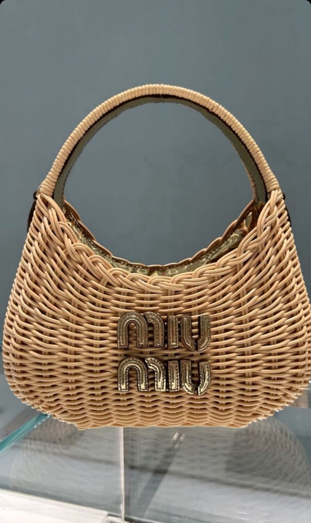 Miumiú Raffia Hobo Bag