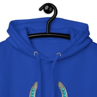 Image 7 of Unisex Hoodie, Feathers and Turquoise Horseshoe Hoodie, Western
