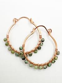 Image 2 of African Turquoise (Copper) Swing Earrings