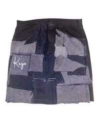 Midnight Patchwork Denim Skirt