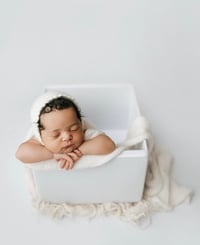 Image 3 of Picot Brim Bonnet + Wrap